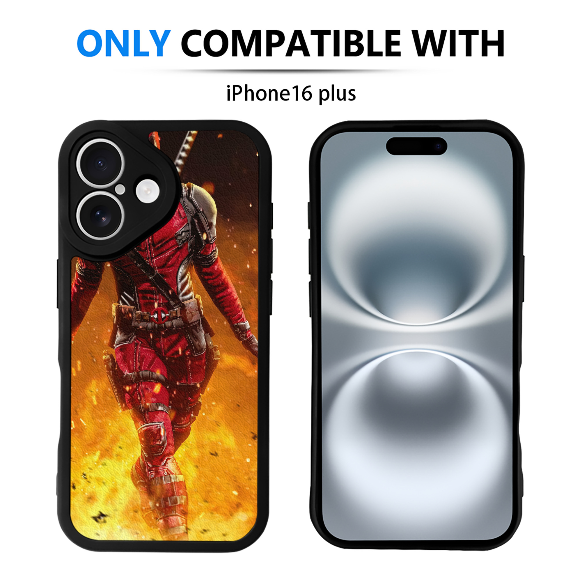 （画像用） Deadpool デッドプール 【iPhone 16シリーズ対応】シリコンスマホケース（レザー調） 材質：シリコン